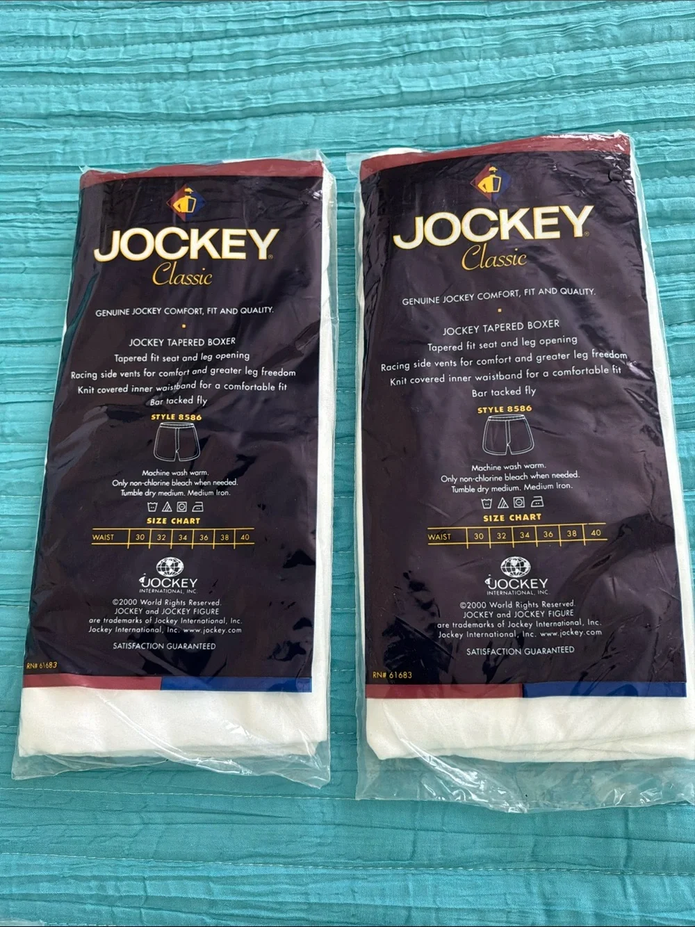 Jockey Classic Men's White Boxer Briefs - White lot of 2 size 38